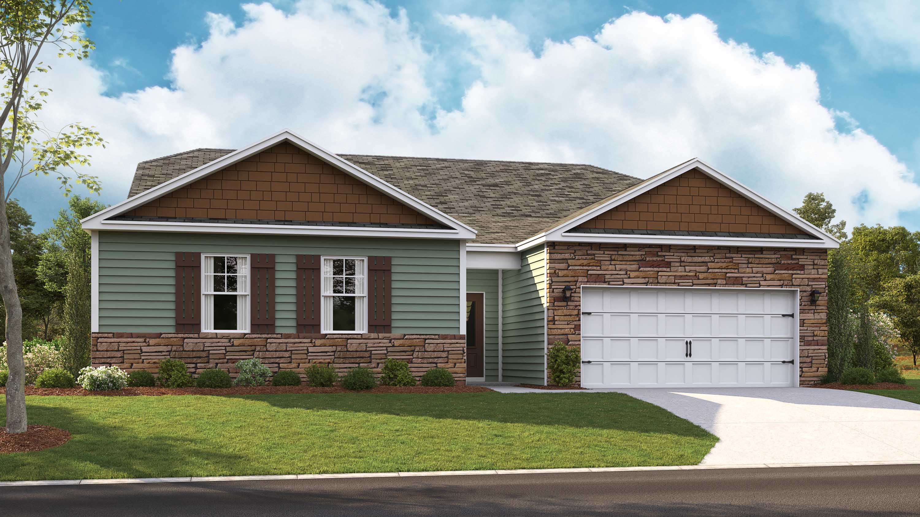 Denton L plan home exterior