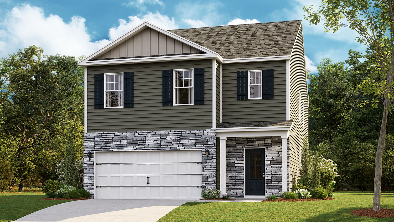 Robie plan front home elevation