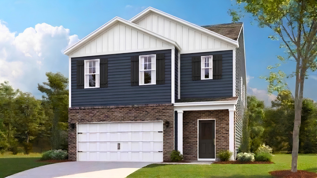 Robie F plan front home elevation