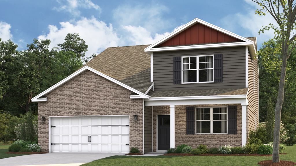 Salem plan front home elevation
