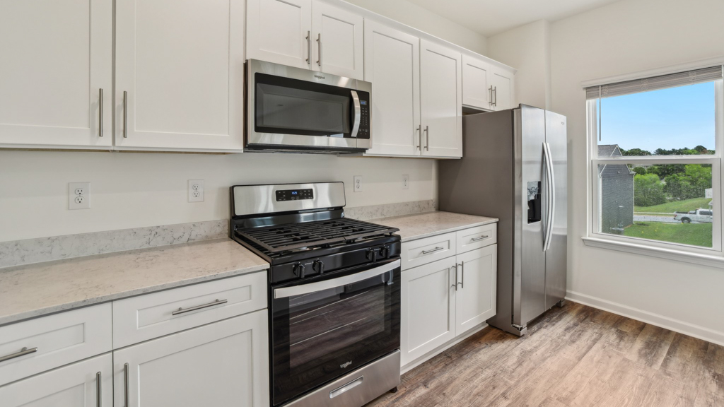 Kitchen with a gas stove.