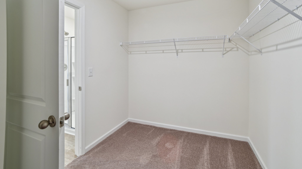 Bedroom with walk in closet.