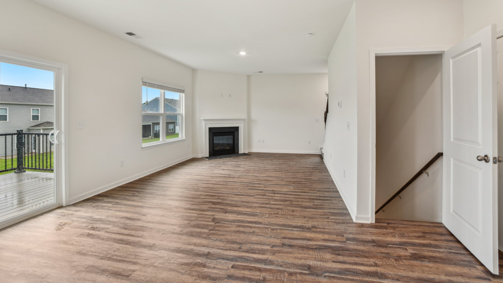 Living room with fireplace.