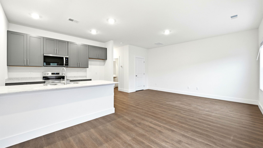 open concept main level of townhome