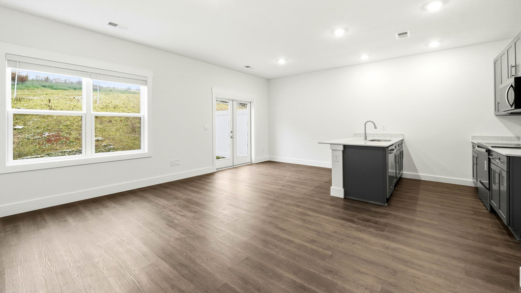 open concept main level of townhome