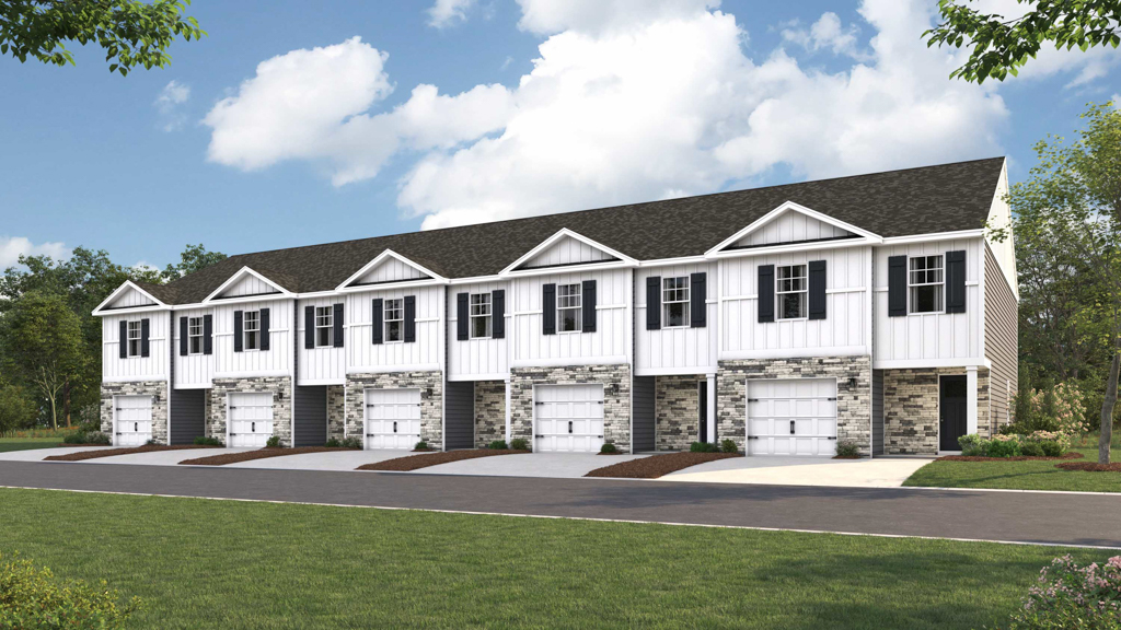 Mitchell plan front townhome elevation