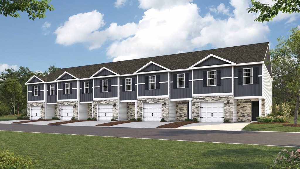 Mitchell plan front townhome elevation