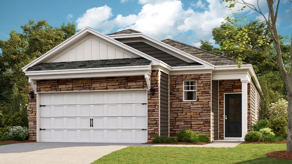 Allex J plan front home elevation