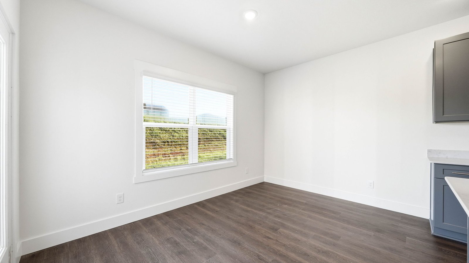 Living area opens into kitchen