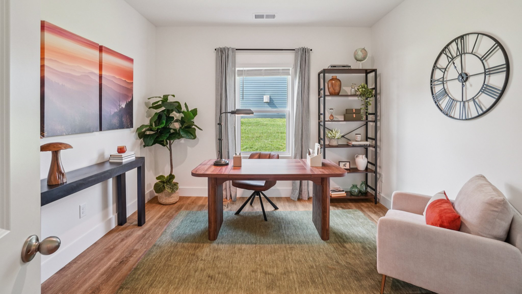 Secondary bedroom, flex, office, study, library, entertainment, game, craft room in this Saint Andrews Garth new home