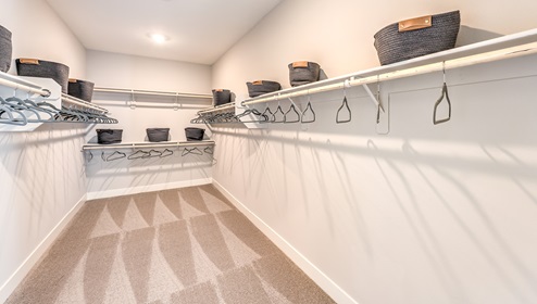 The spacious walk-in closet in our 4425 model Bedroom One Suite.
