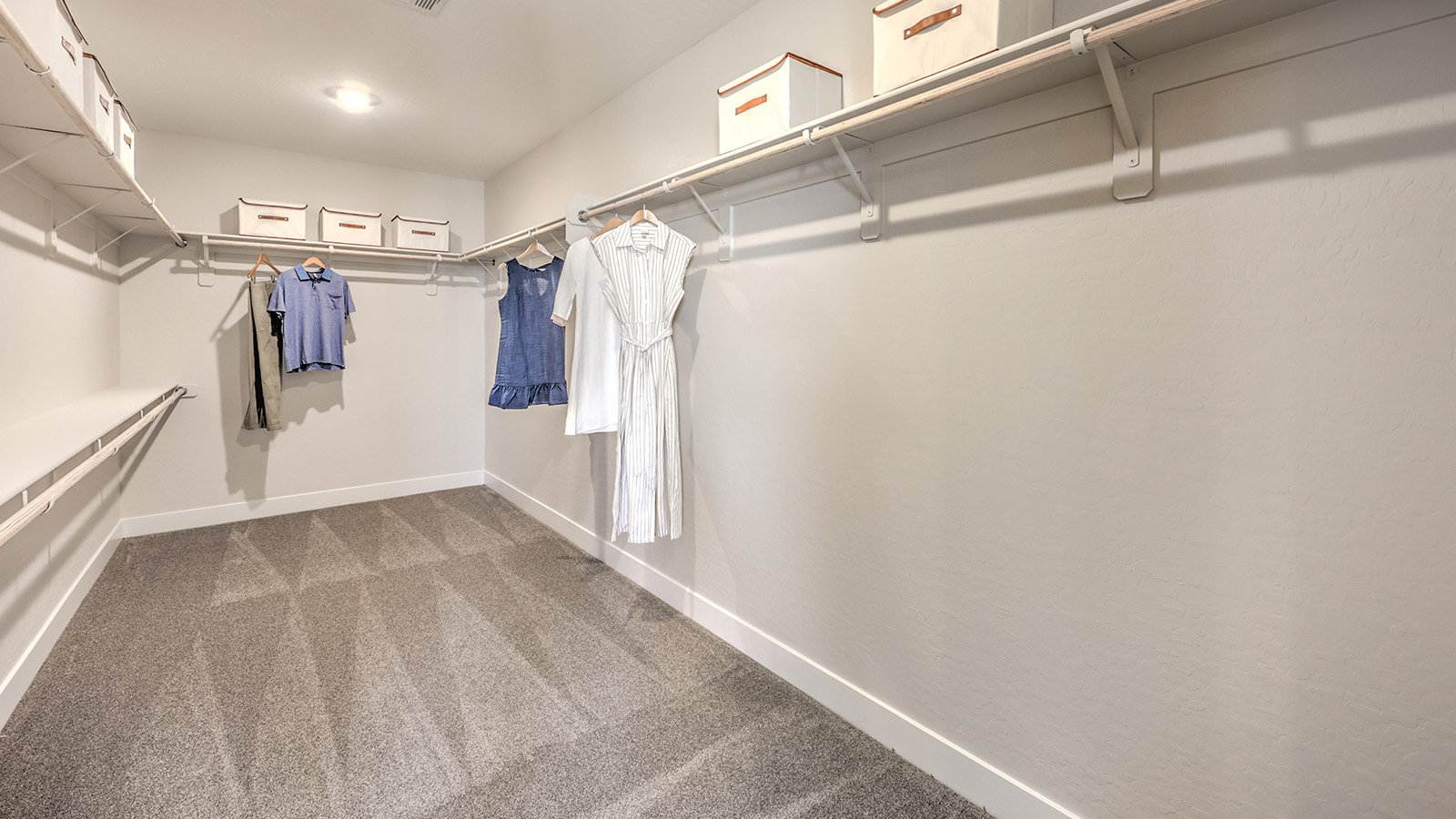 The spacious walk-in closet in our 3765 model Bedroom One Suite.