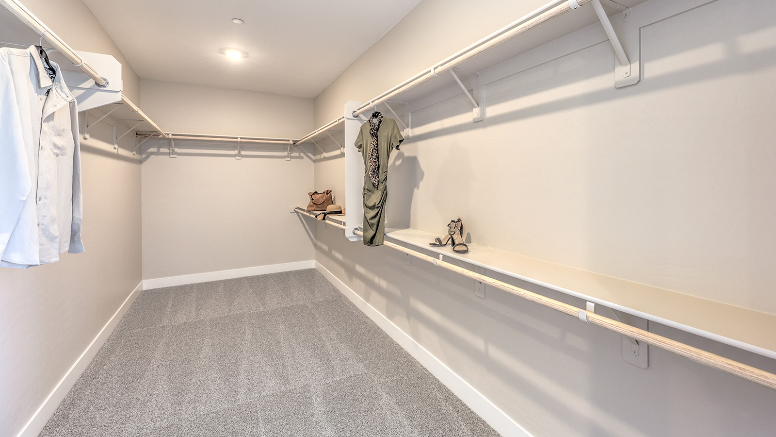 The spacious walk-in closet in our 4418 model Bedroom One Suite.