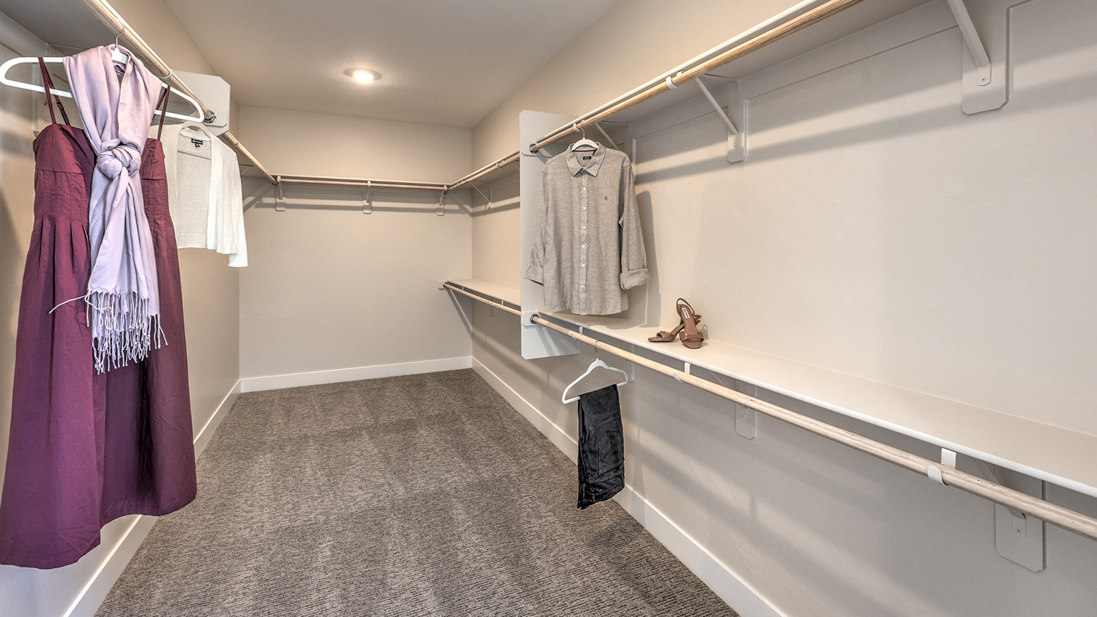 The spacious walk-in closet in our 4418 model Bedroom One Suite.