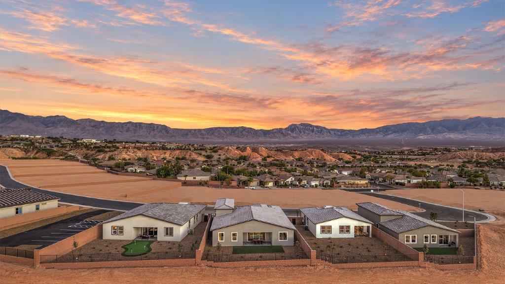 Majestic Hills Back Exterior with sunset