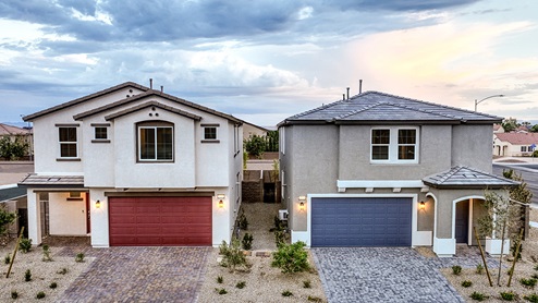 Sky Falls exterior of two story model homes
