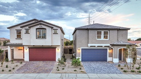 Sky Falls exterior of two story model homes