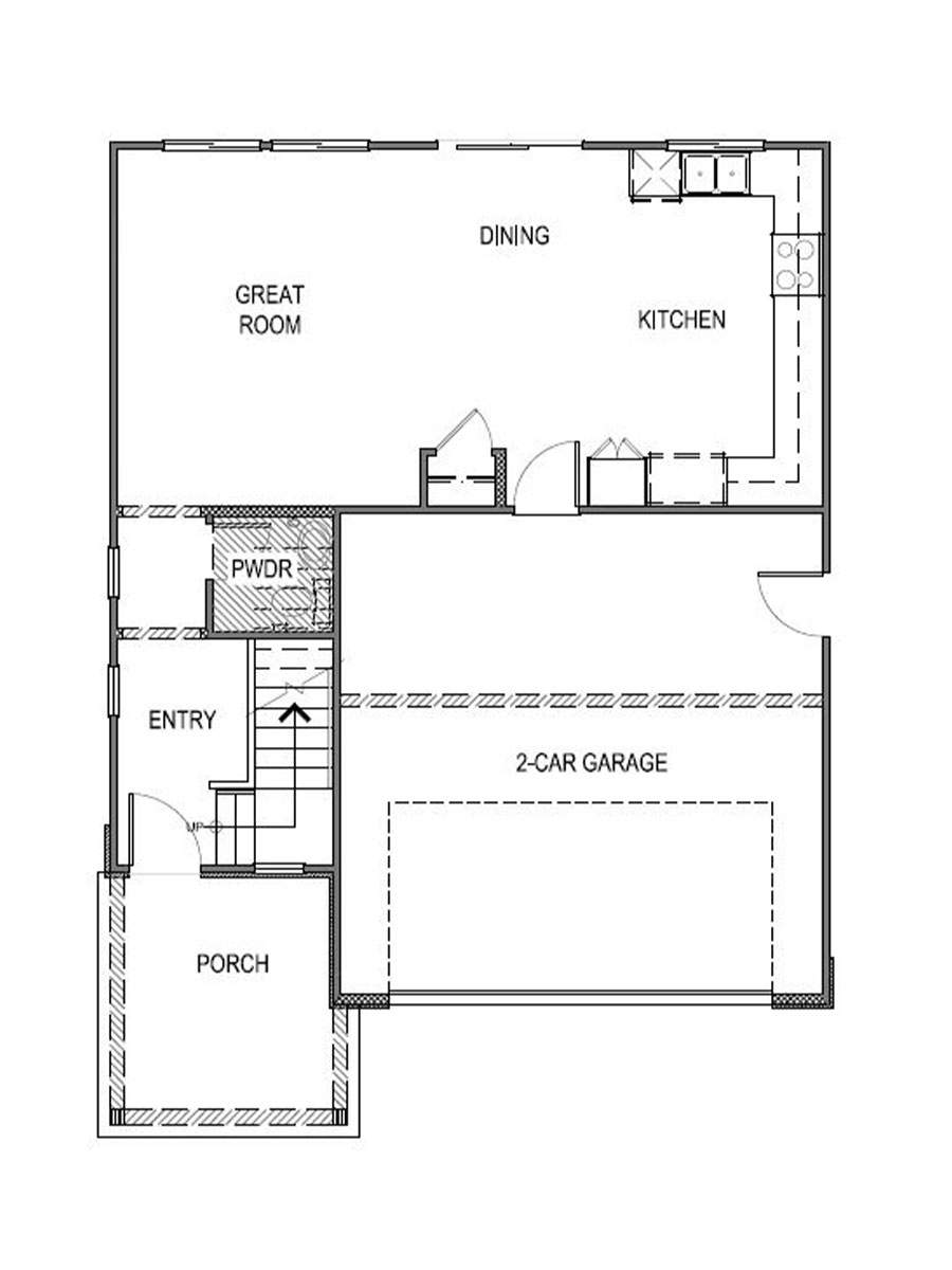 First floor layout of the Keystone floorplan