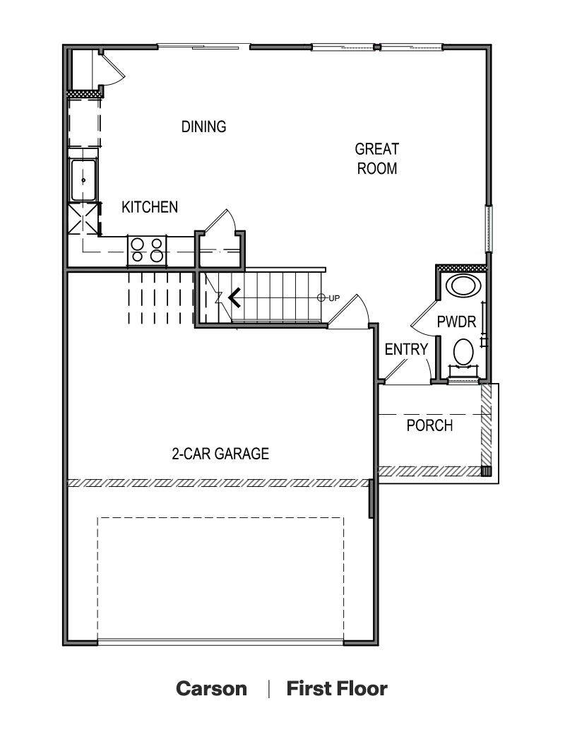 Carson floorplan, first floor layout
