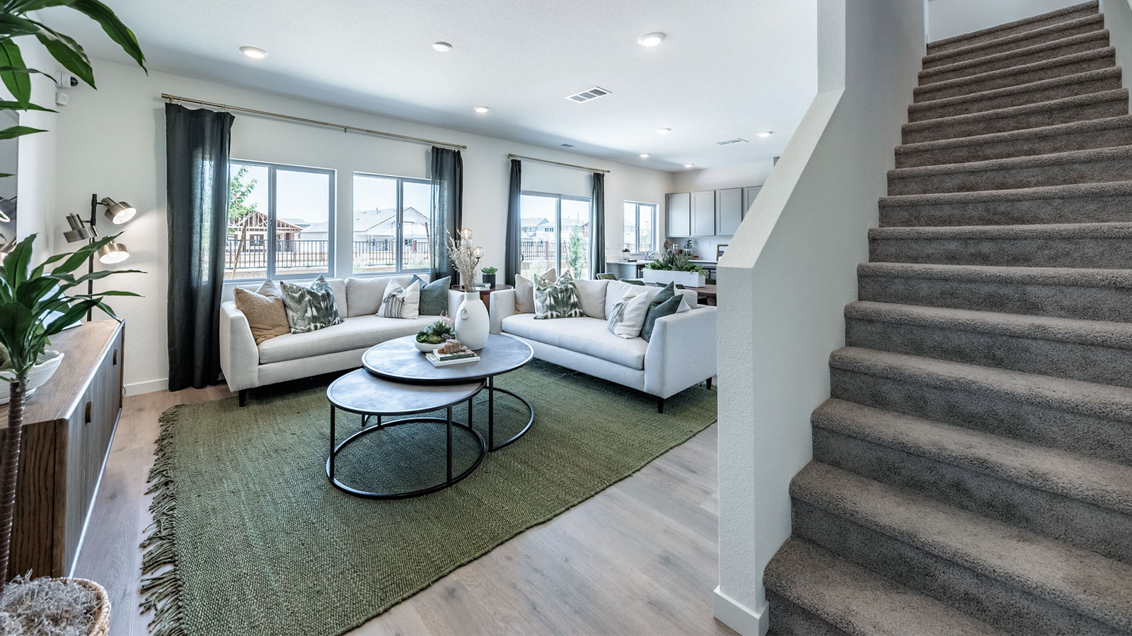 Staircase at living room entry