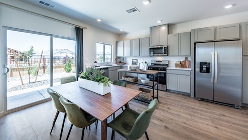 Kitchen next to dining area