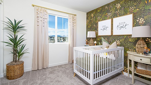 Secondary bedroom decorated as a nursery