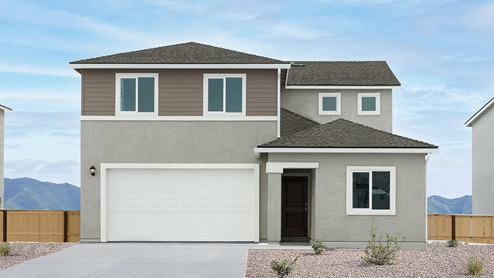 Arroyo Crossing two-story home with grey exterior