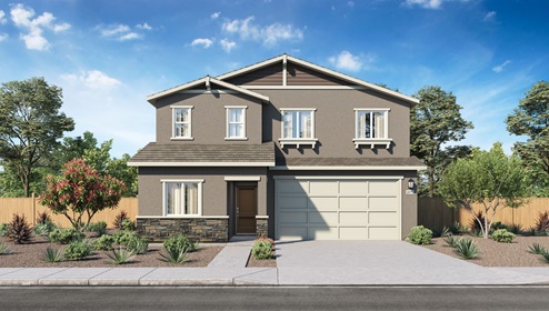 Two-story plan 2075 exterior option B rendering