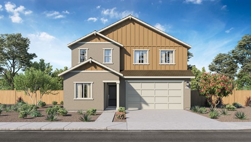 Two-story plan 2075 exterior option A rendering