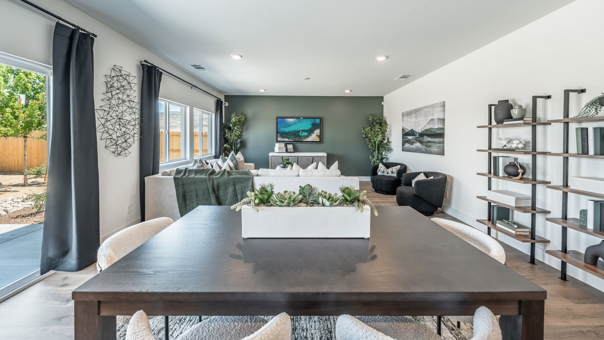 Bright first-floor open concept dining space