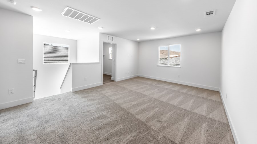 Loft on the second floor with space for sectional couch