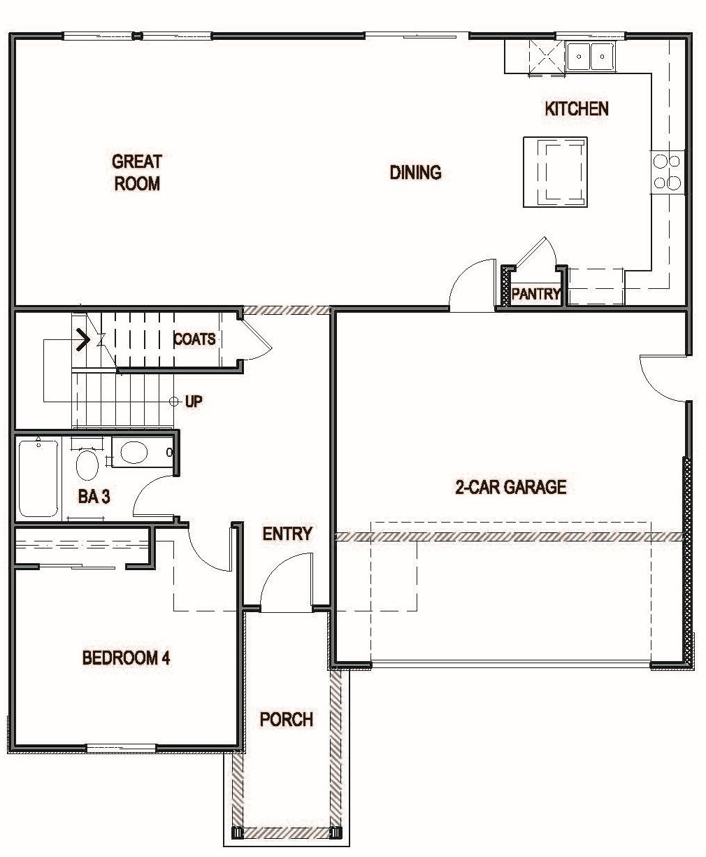 First story floorplan of the Stampede