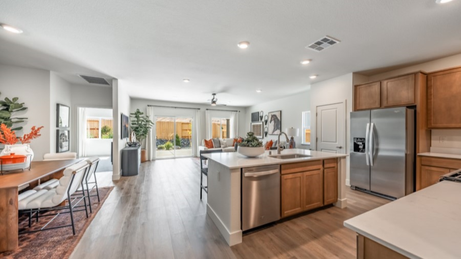 Entry to kitchen and open concept living area