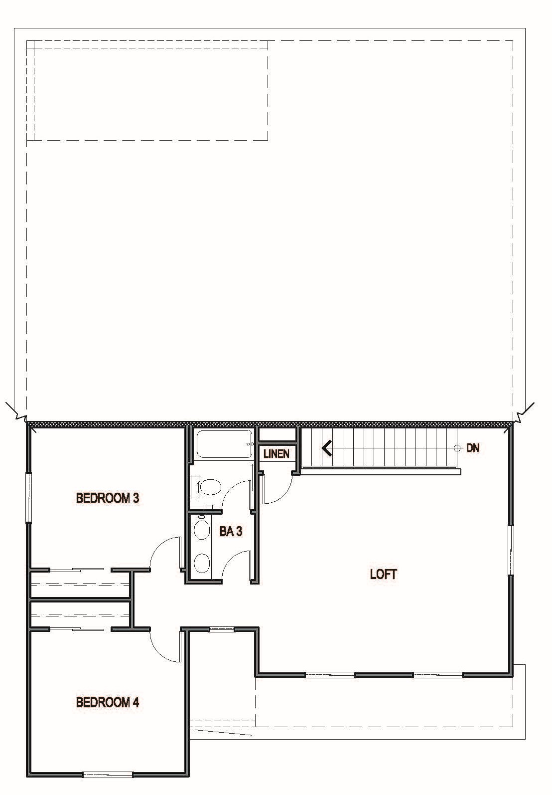Second story floorplan of the Mammoth