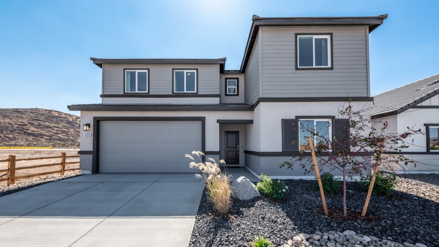Two-story Mammoth floorplan with garage at the front of the home and stucco exterior