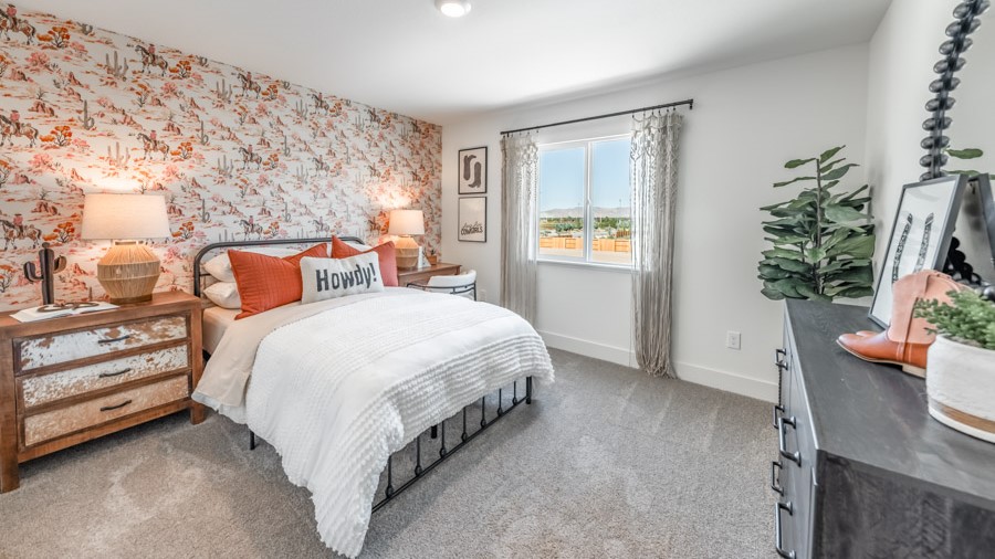 Cute children's room with bright decor and large windows