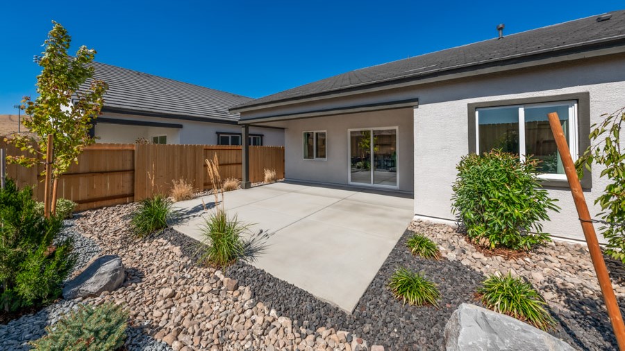 Backyard with covered patio