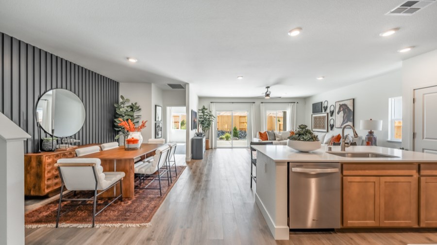 Entry to kitchen and open concept living area