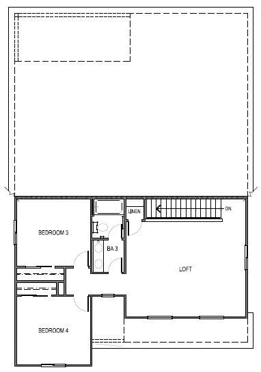 Second story floorplan of the Mammoth