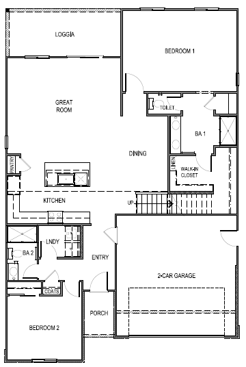 First story floorplan of the Mammoth