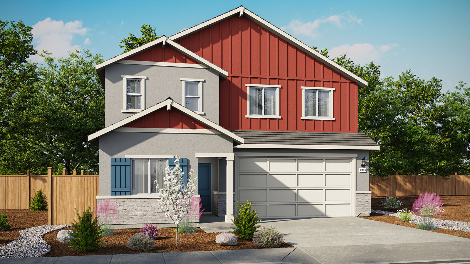 Two story Zion floorplan exterior option A rendering