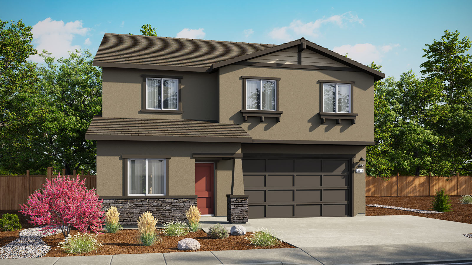 Two-story Yosemite exterior option B rendering