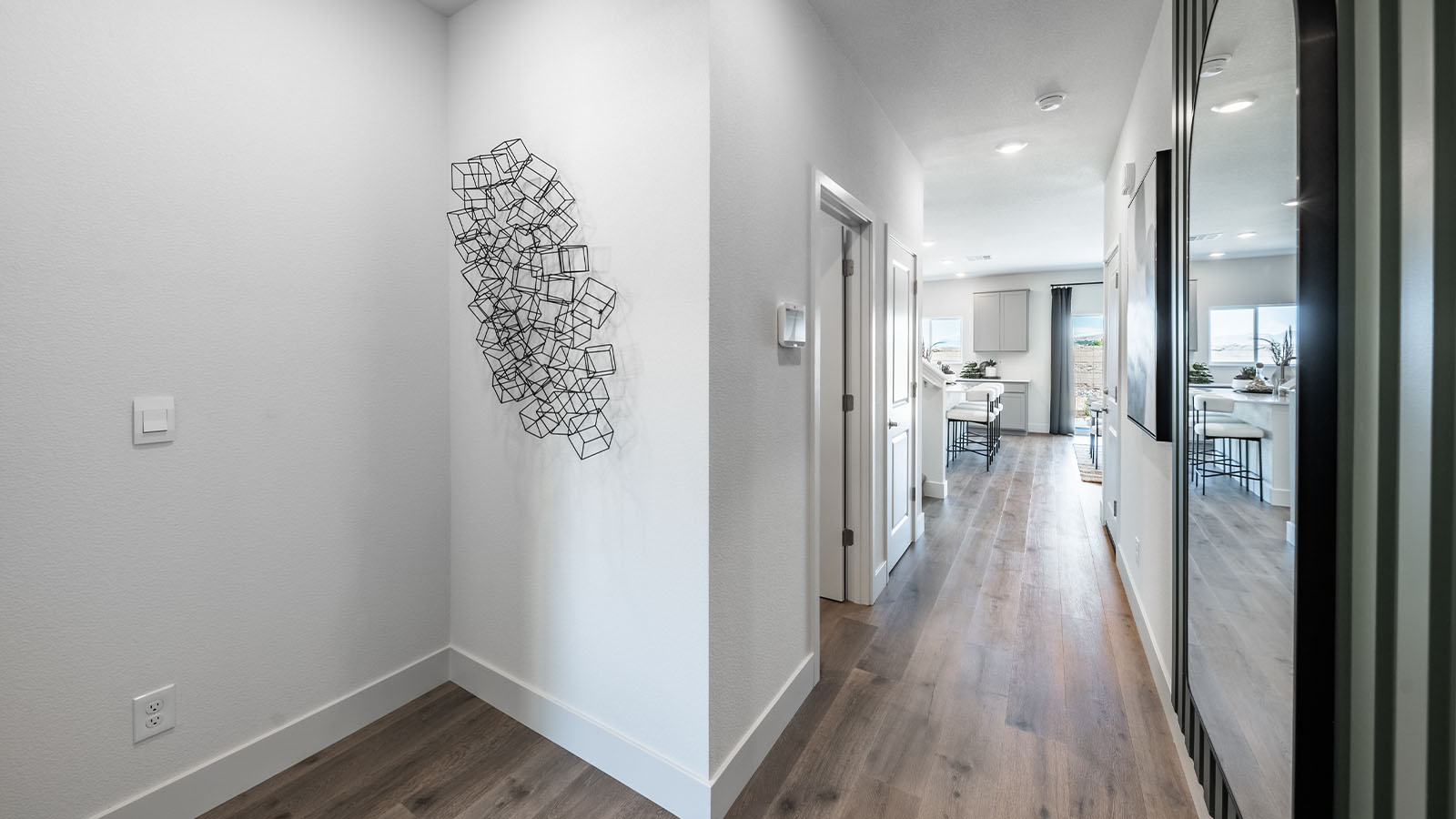 Entry hallway leading to the living area