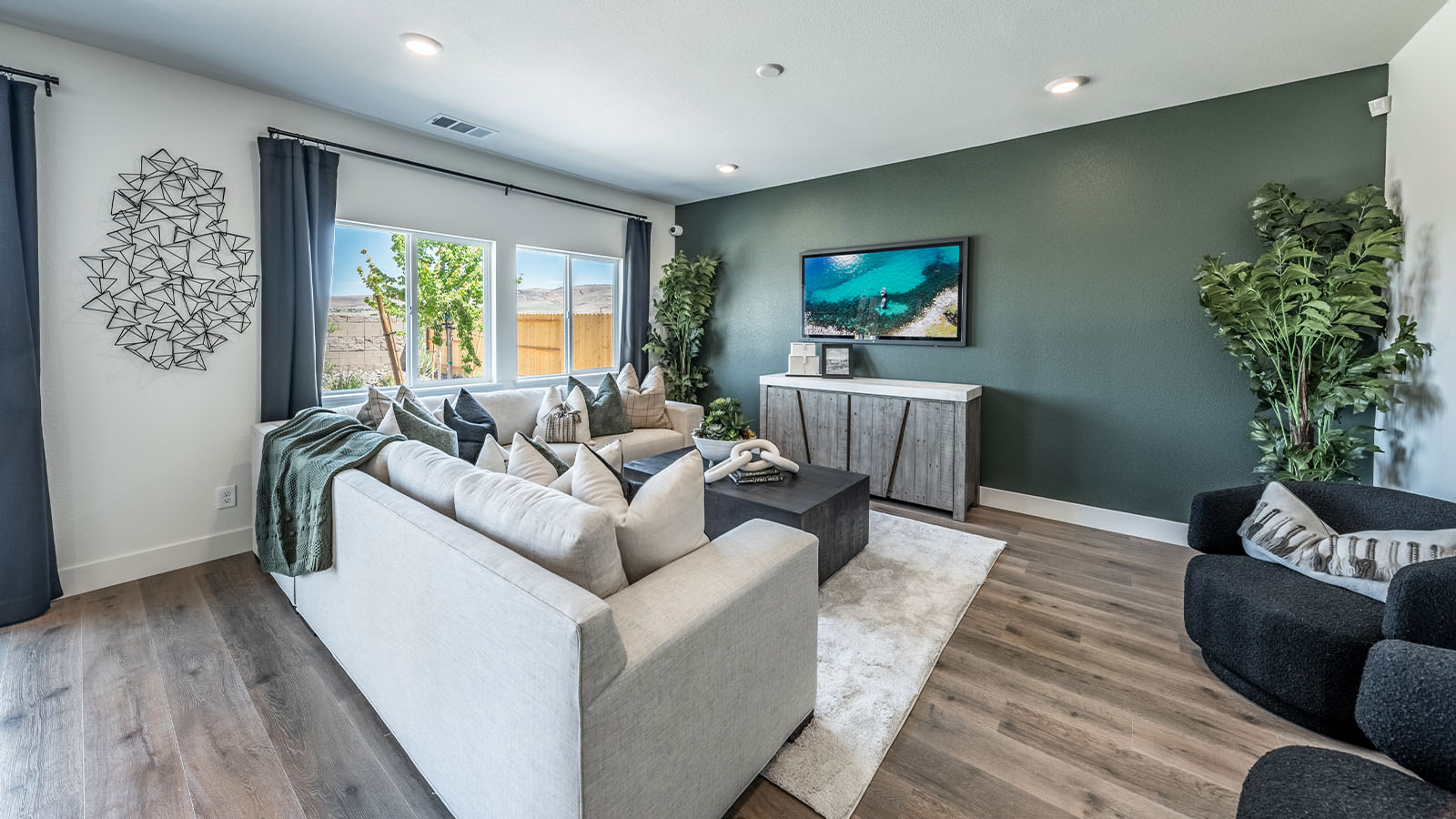 Large windows in living room