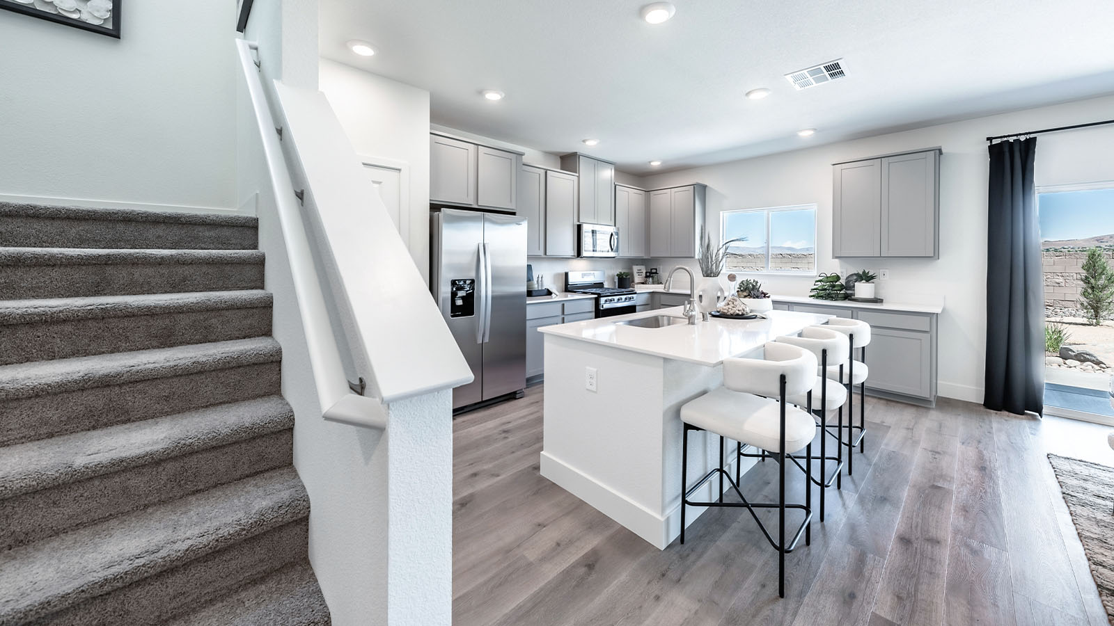 Staircase next to the kitchen