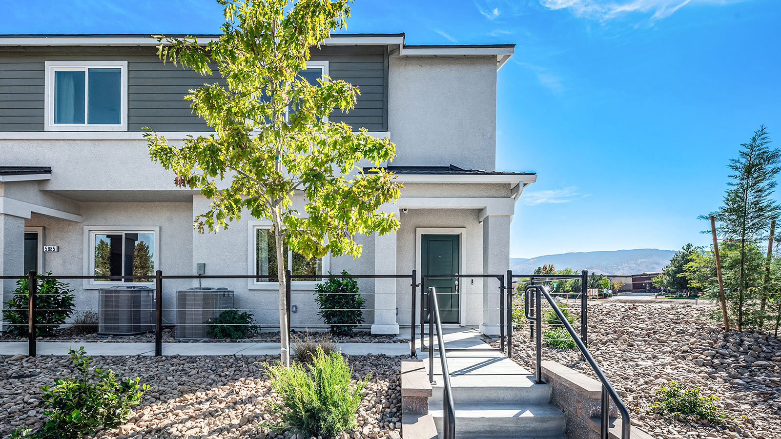 Two story townhome featuring the Humboldt exterior