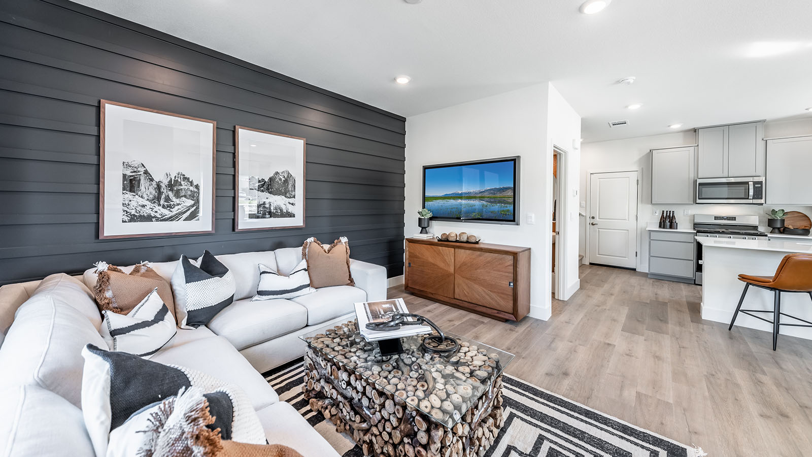 Living room space with room for sectional