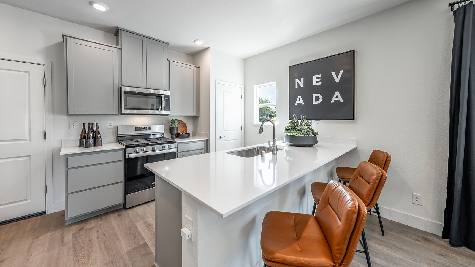 Shaker-style cabinetry in modern kitchen
