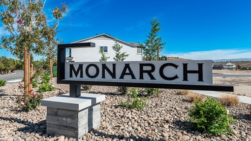 Monument sign in front of Monarch community