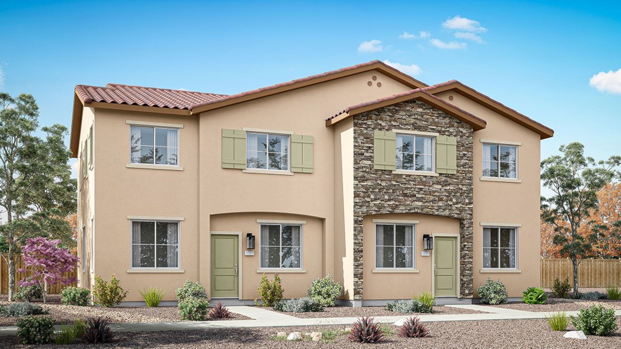Front rendering of standard Reece elevation A floorplan
